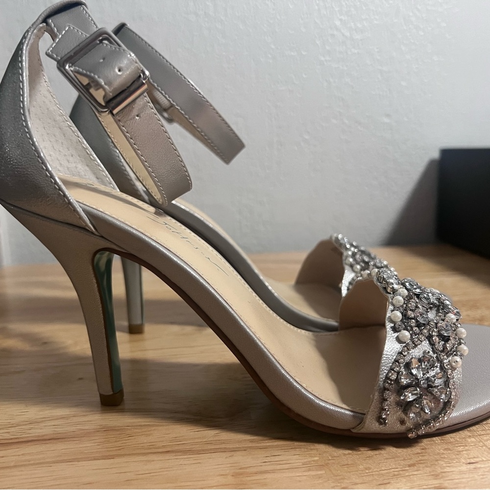 Betsey Johnson Gina Heels sz 8 Blue by Betsey Johnson silver